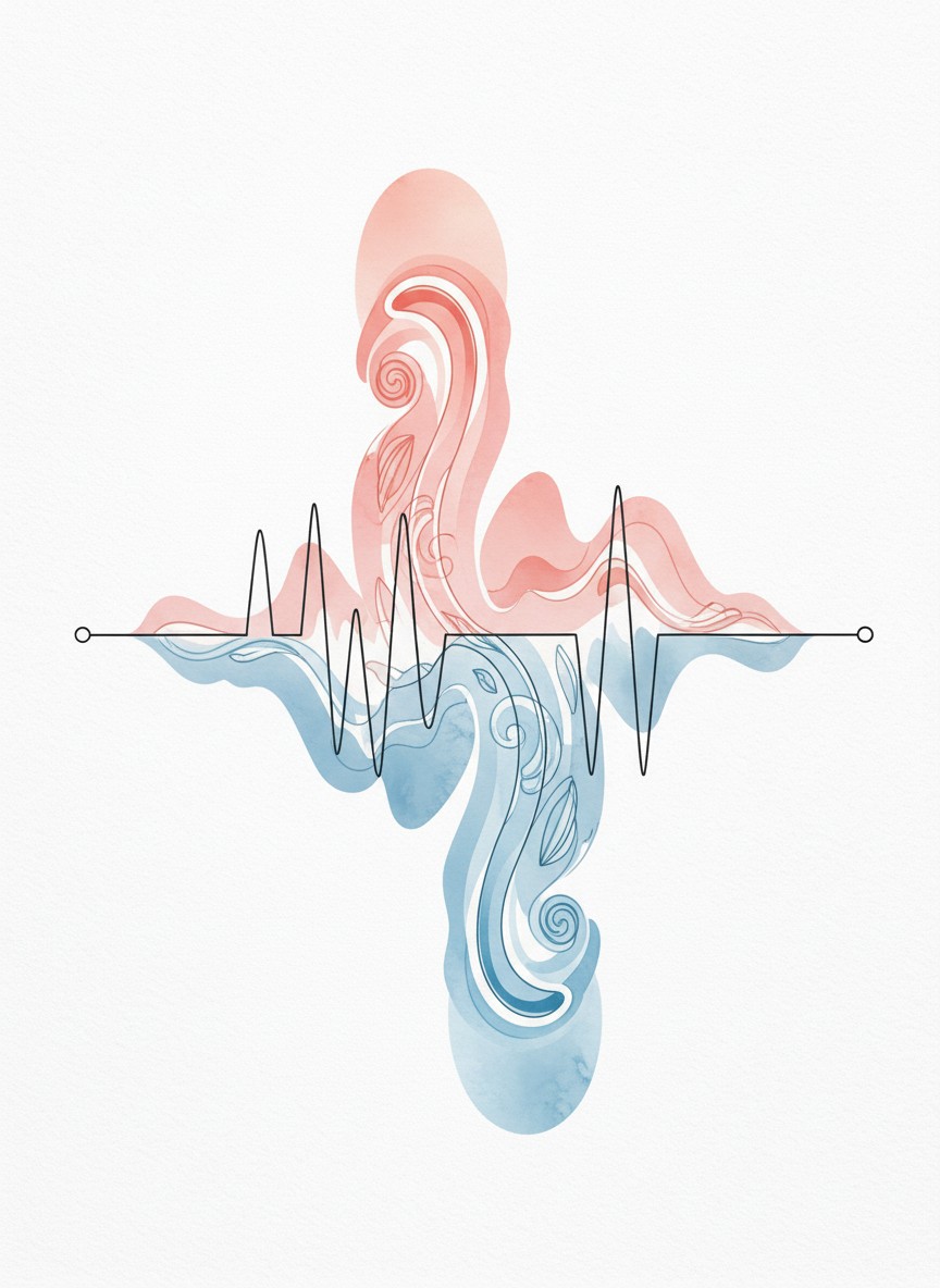 声音承载情感色彩的概念插画