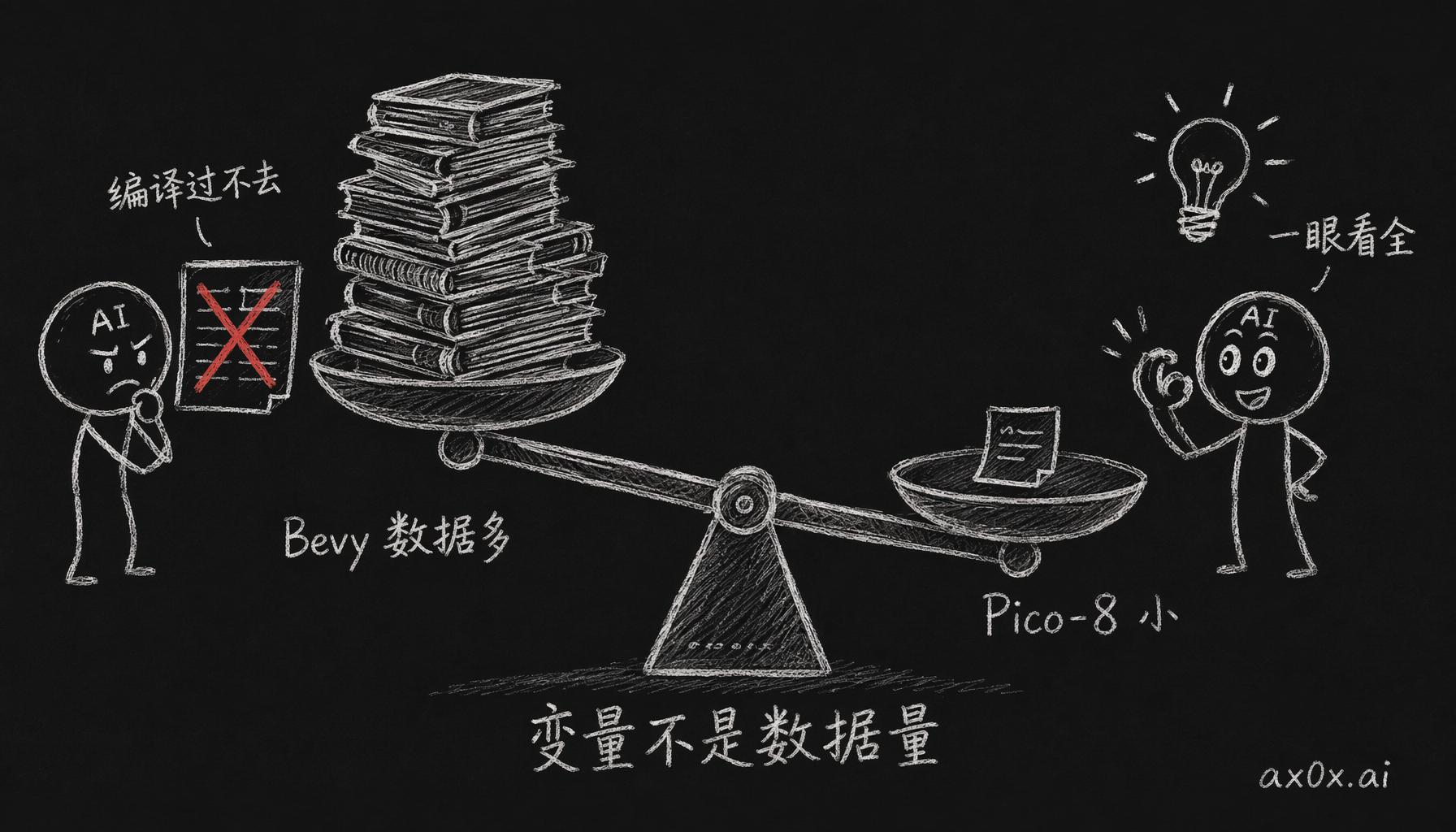 Bevy 数据多却编译不过，Pico-8 小到 AI 一眼看全：真正的变量不是训练数据量，是新鲜度加看得全