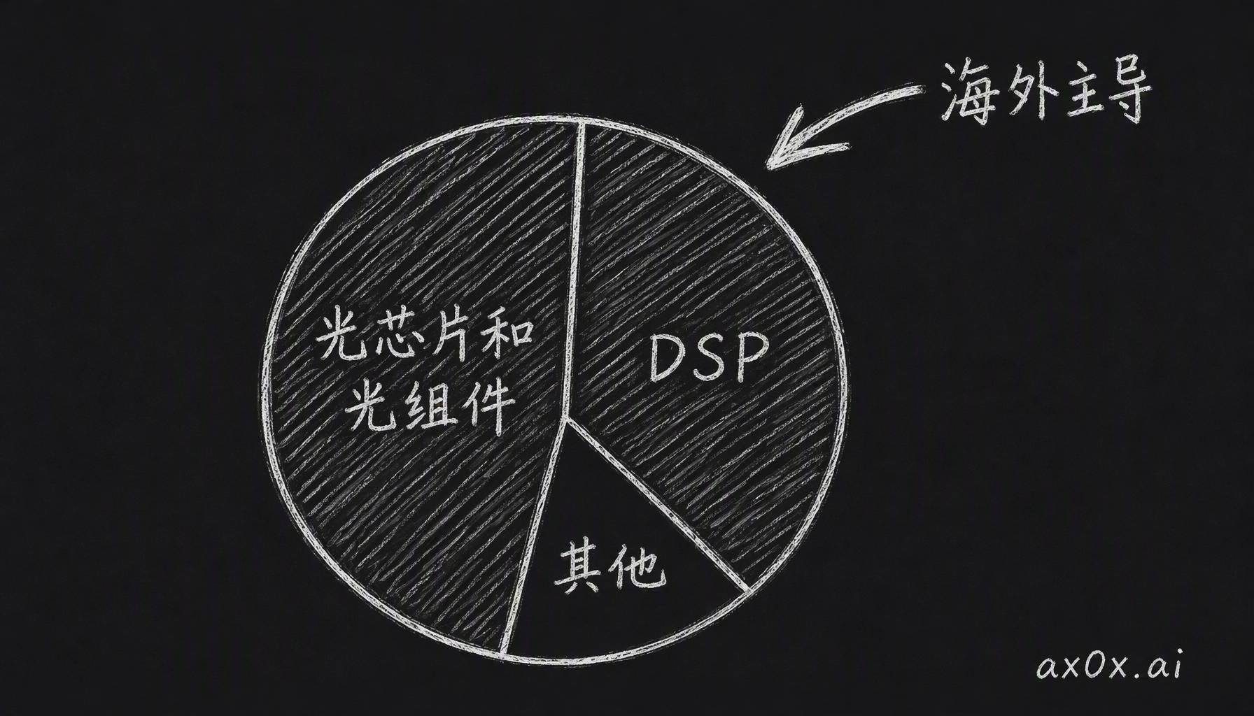 拆一只 800G 模块的物料成本：光芯片和光组件接近一半，DSP 占两到四成，恰恰这两块还是海外主导的环节——赢了面，没赢点