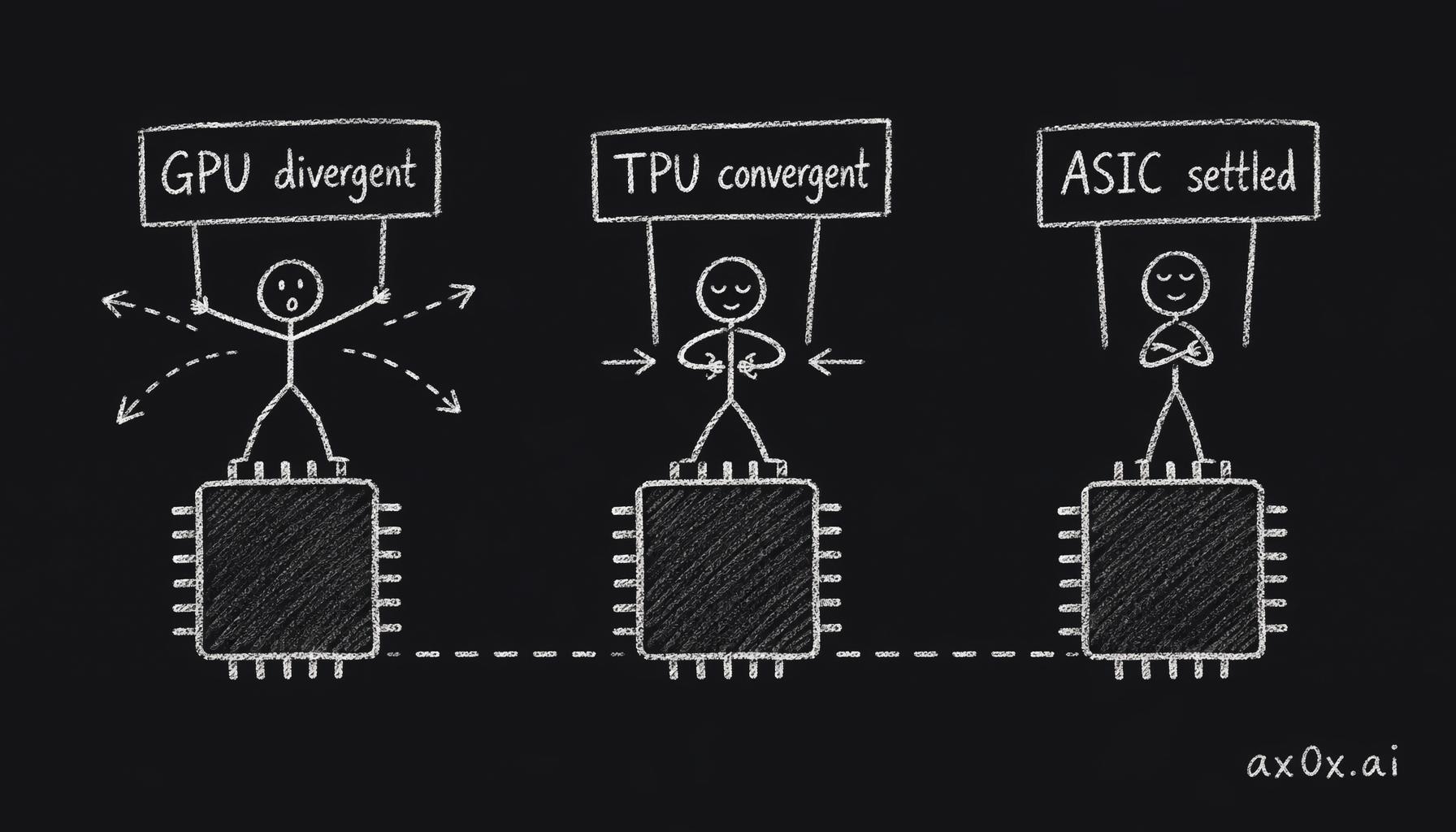GPU, TPU and ASIC each bet on a different worldview of what intelligence is: intelligence is still diverging, intelligence is converging, intelligence is already settled