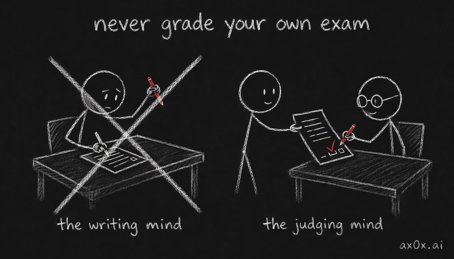 Separate the writing mind from the judging mind: never grade your own exam