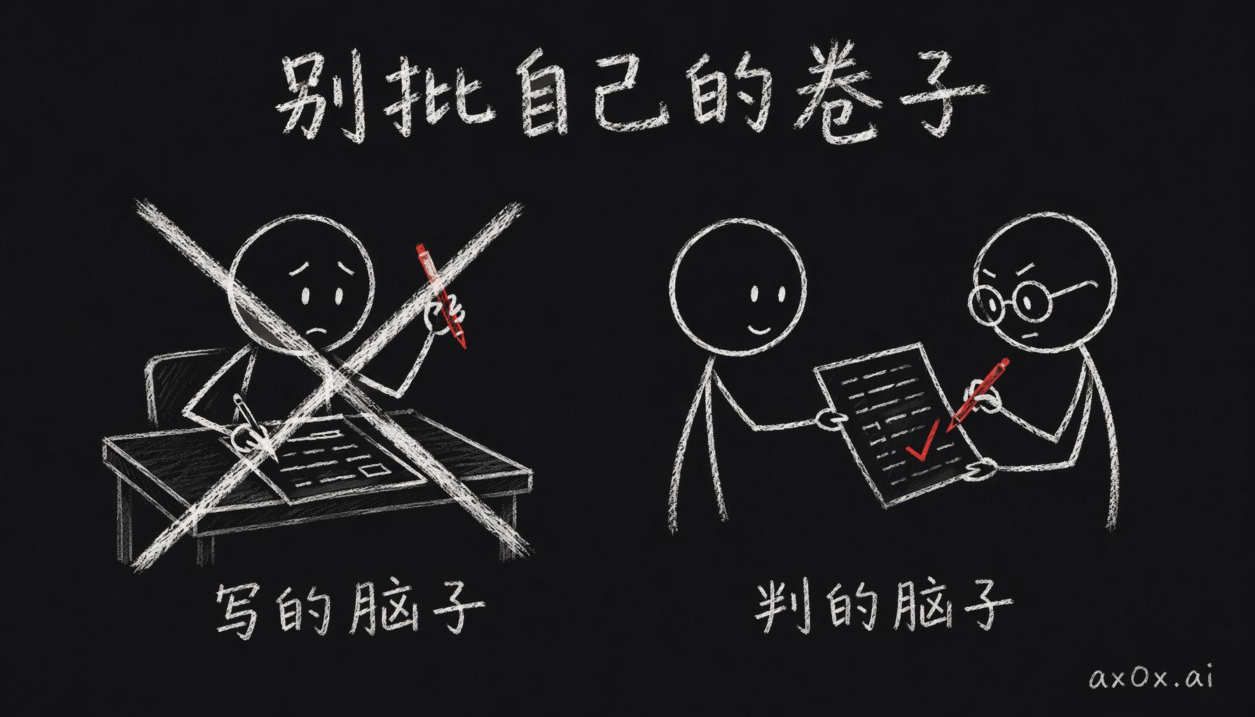 写的脑子和判的脑子必须分开：别批自己的卷子