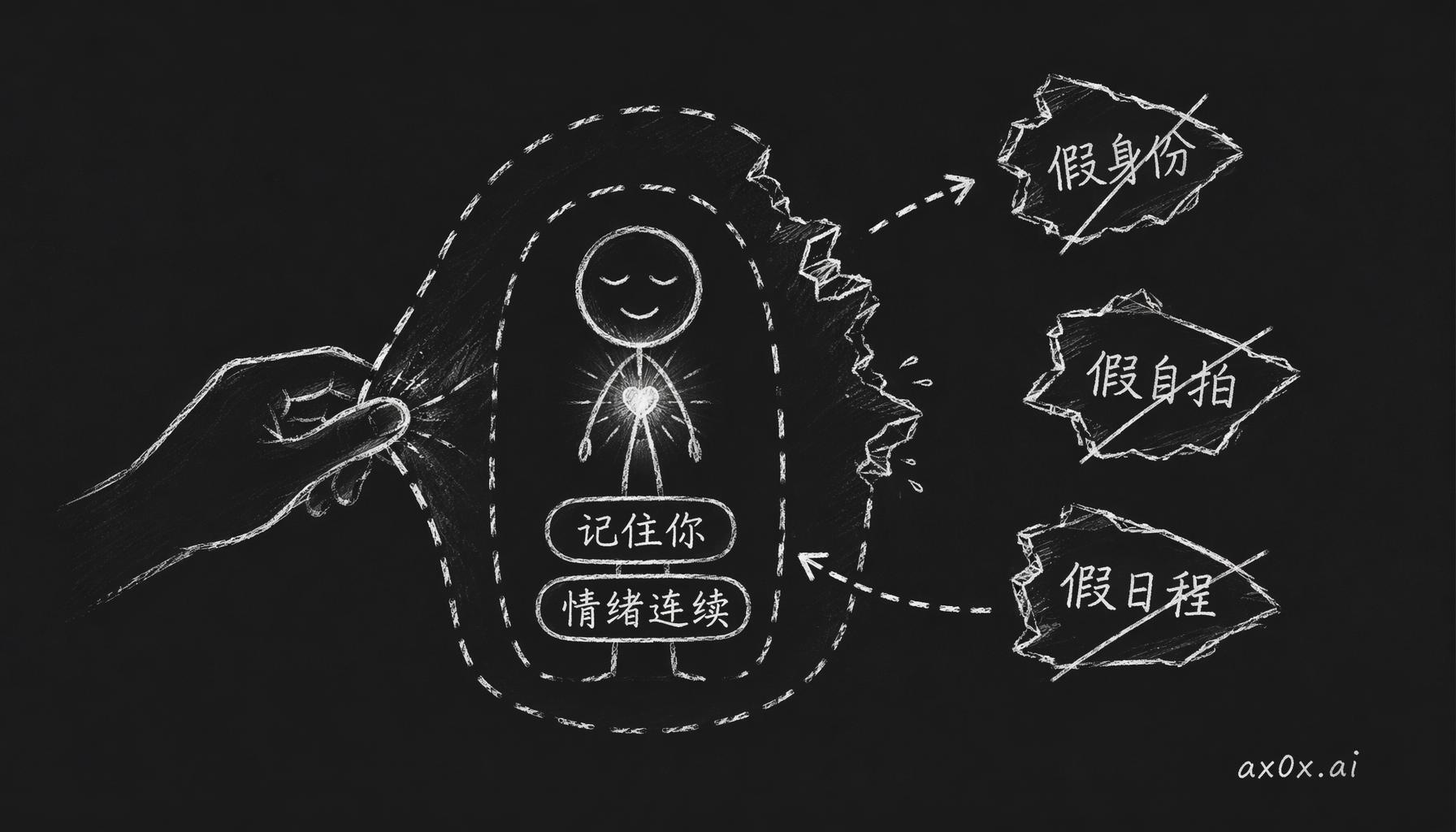 剥掉假身份这层昂贵又易碎的外壳，留下真正创造情感连接的记忆和情绪连续