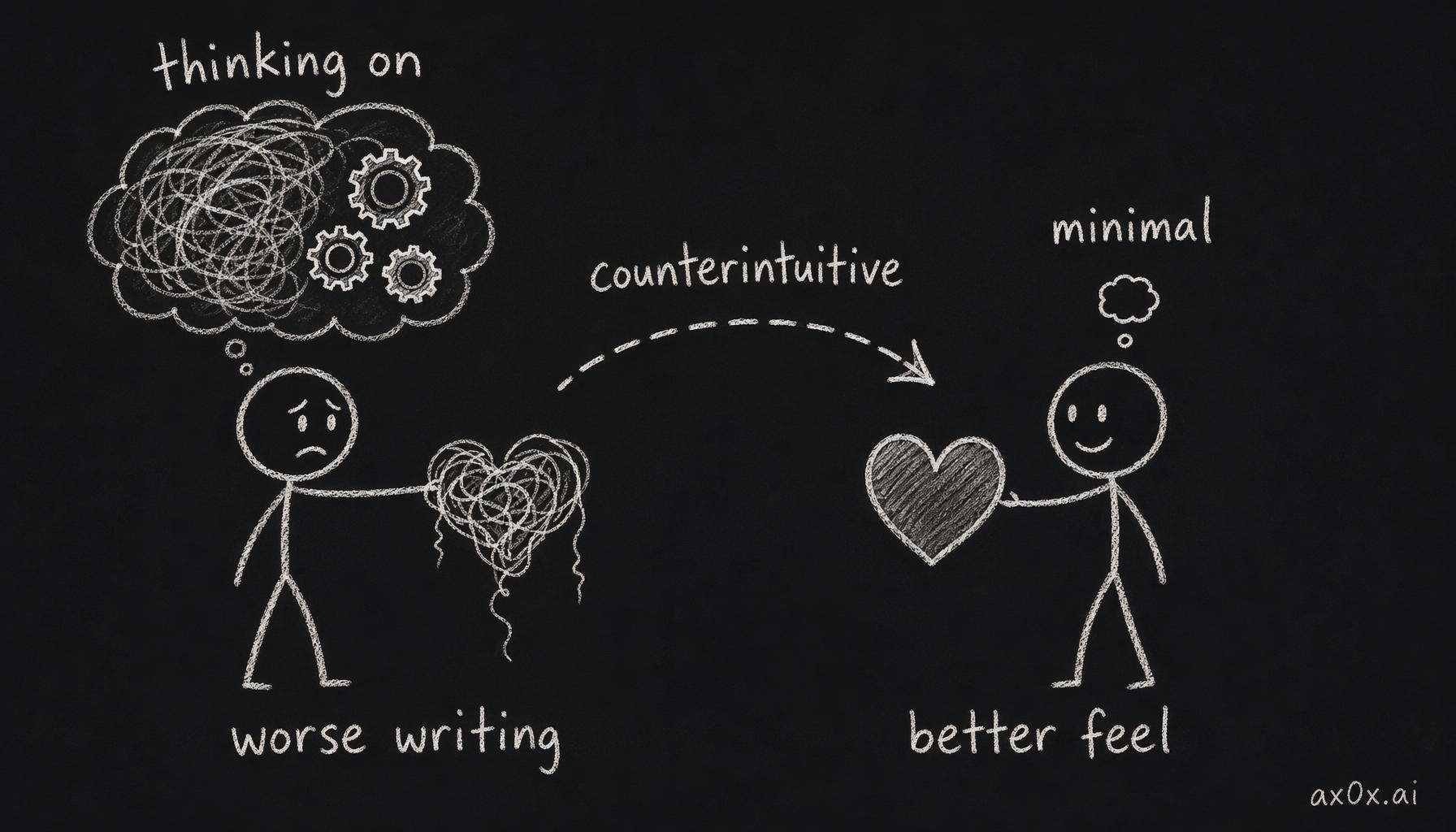 A counterintuitive reversal: turning on thinking mode makes creative and emotional writing worse, while minimal thinking is better.