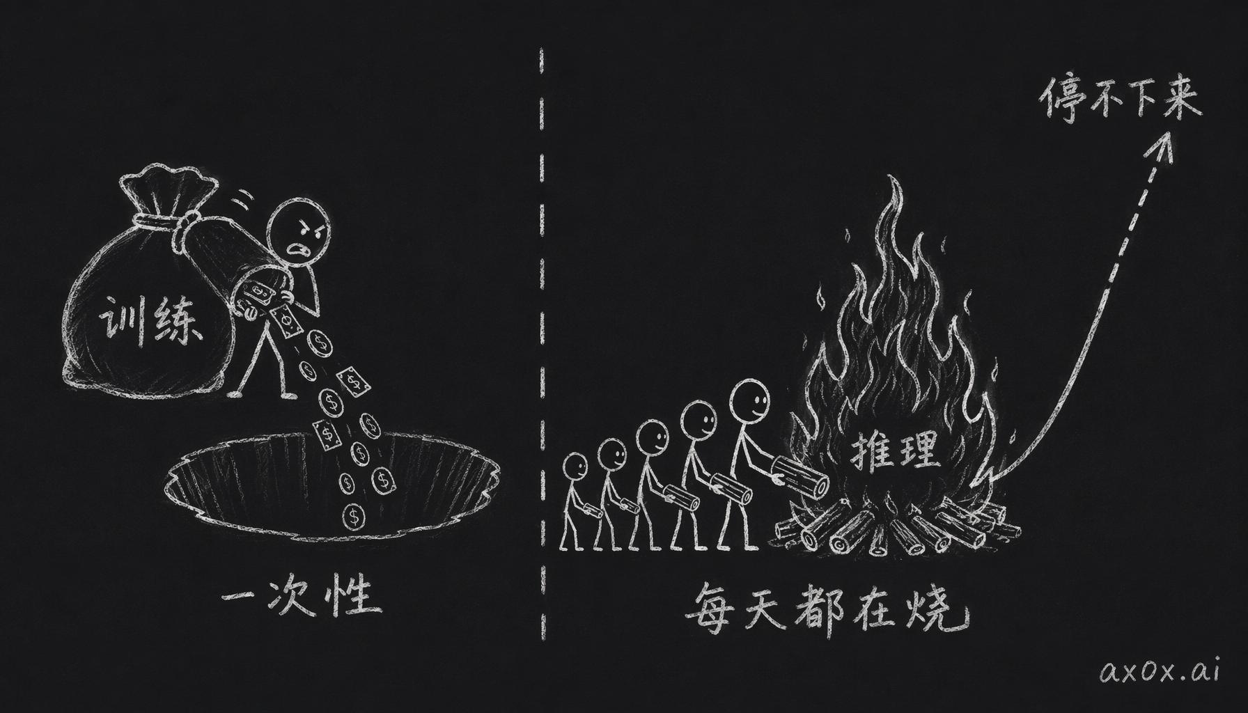 训练是一次性花完的钱，推理是每个用户每天都在烧、停不下来的钱
