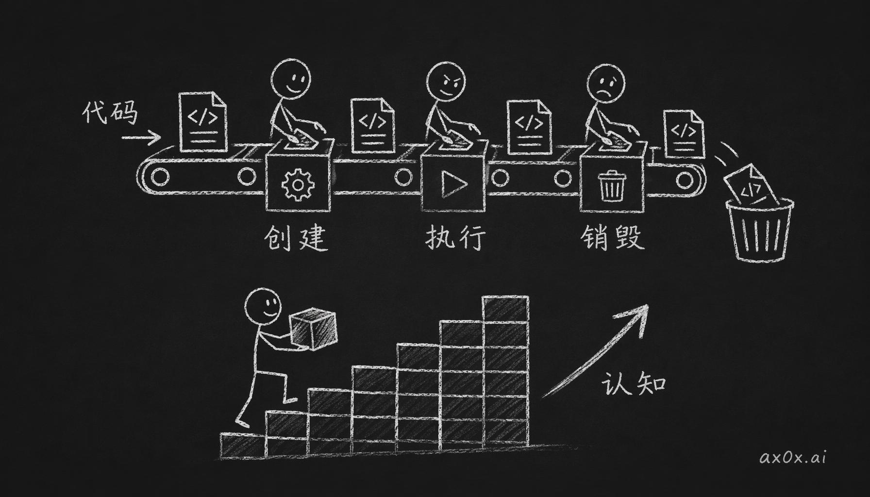 日抛循环：代码 创建→执行→销毁，认知一直在累积