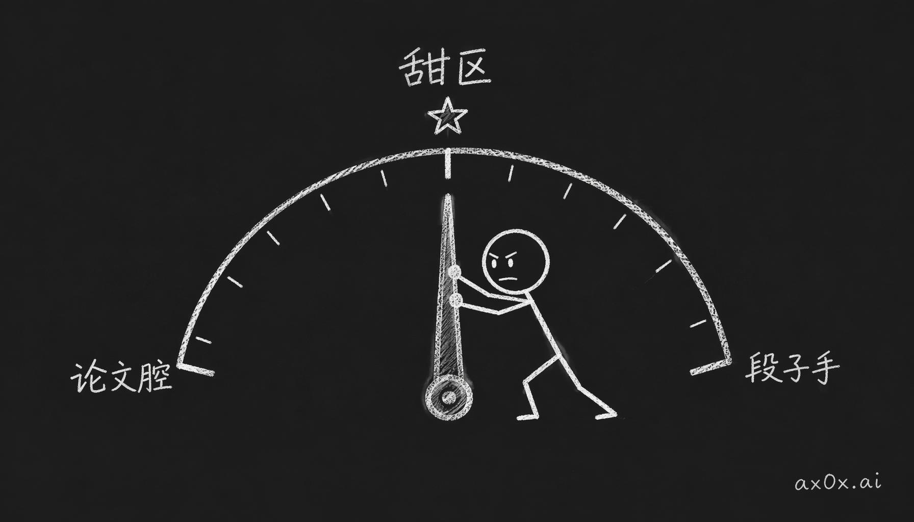 口语化是一把刻度尺，两头是论文腔和段子手，要的是正中间那个「甜区」。
