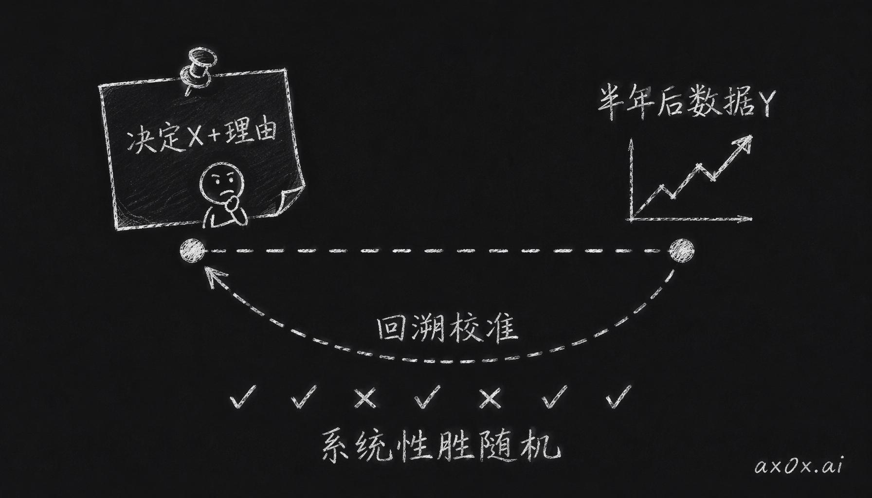回溯校准——决策连理由一起记录，半年后用数据回头核对，看一个人在几十个决策上的判断是否系统性强于随机。