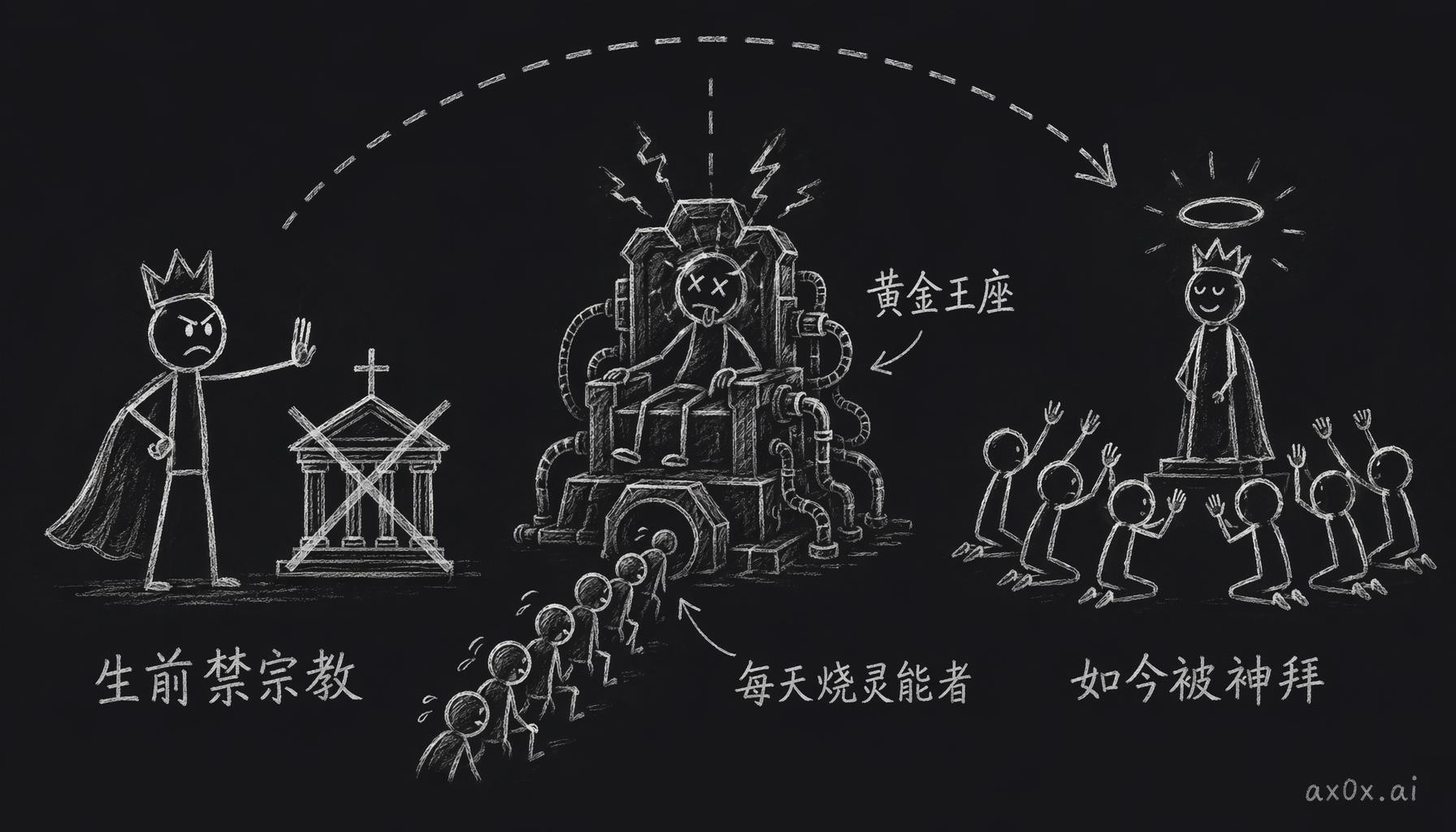 帝皇生前禁止宗教、推行无神论，如今却被当成神明供奉——帝国活成了创立者明令禁止的那种神权国家。