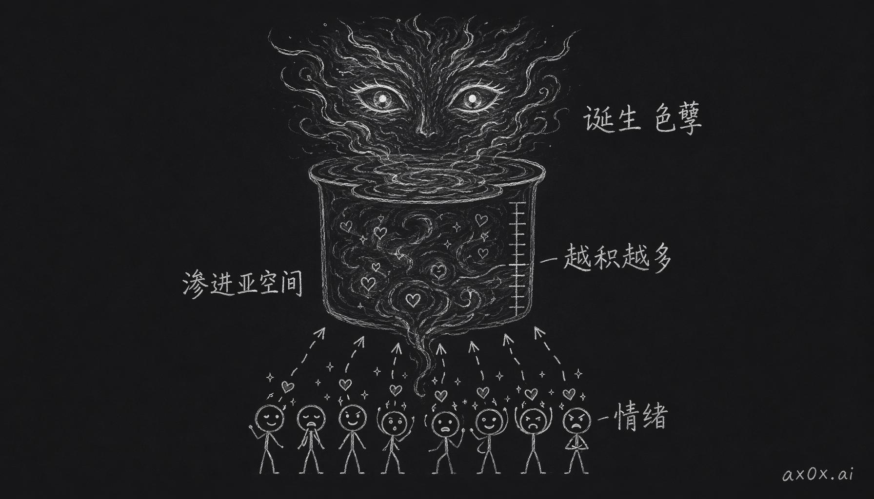 强烈情绪渗进亚空间不断累积，积够了就自己凝成一位新神——色孽就是这么诞生的。