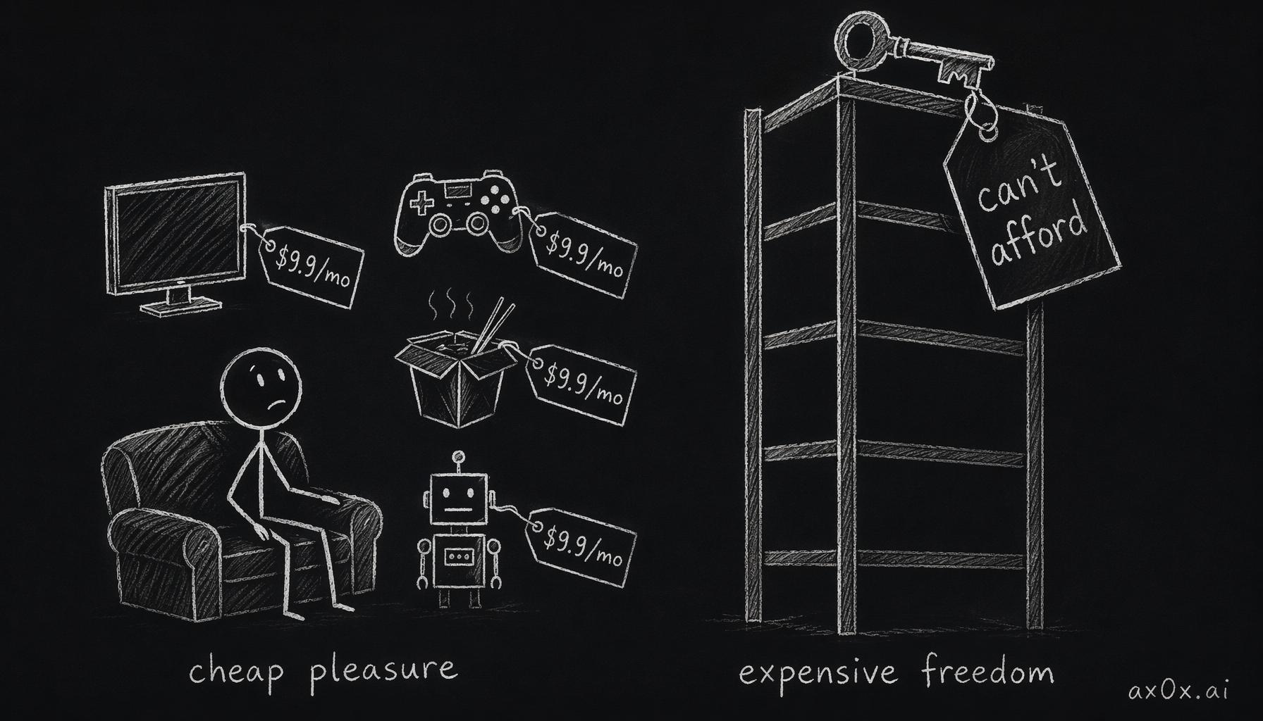 Cheap pleasure, expensive freedom