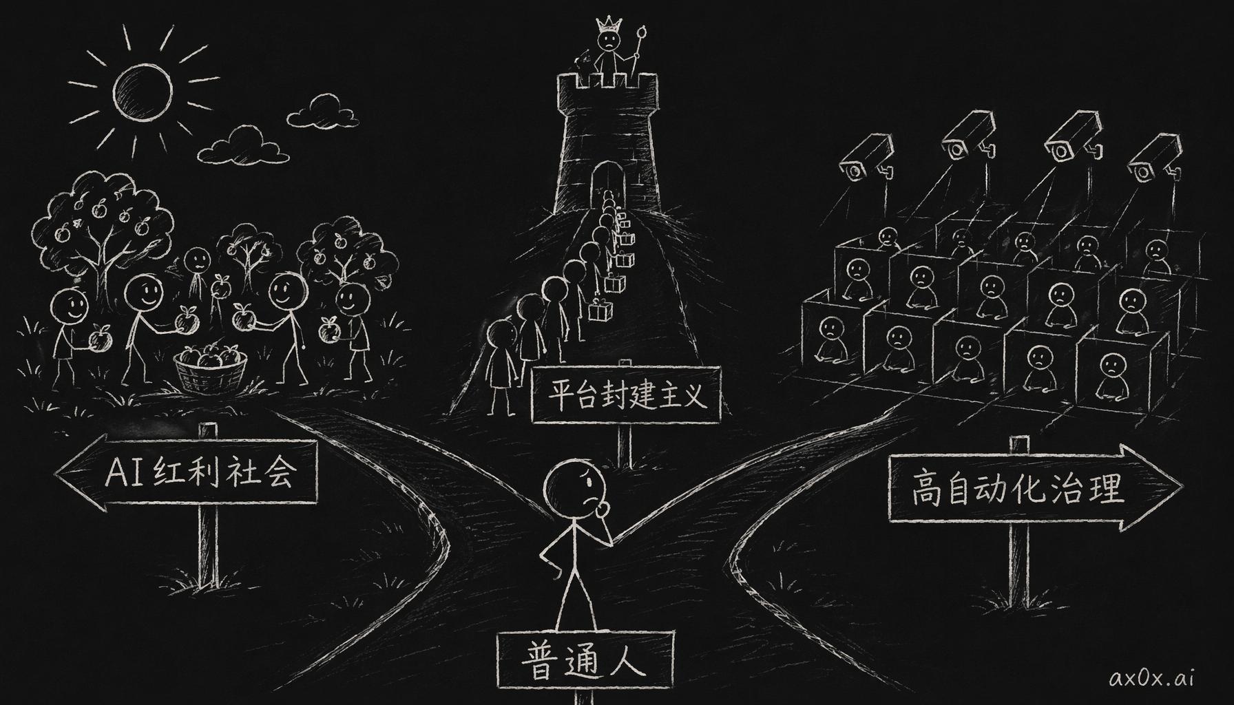 三条路线：AI 红利社会 / 平台封建主义 / 高自动化治理