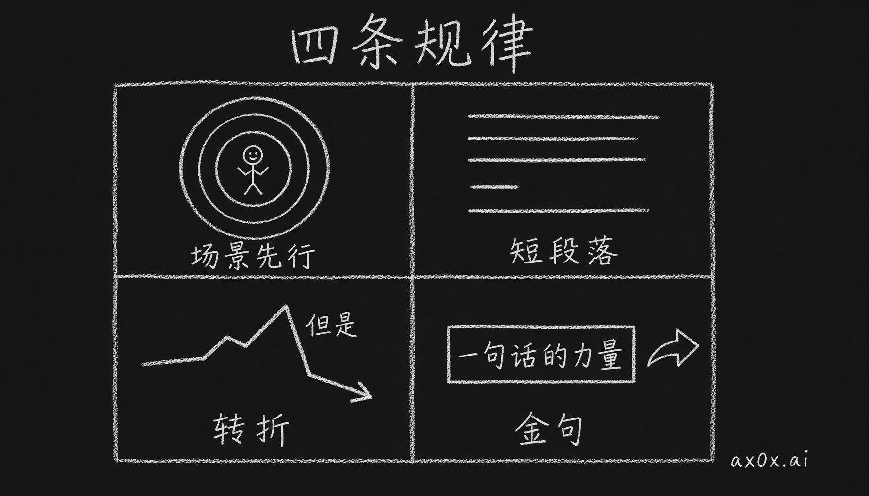 从会写的人身上拆出的四条规律——场景先行、短段落控节奏、转折拉回注意力、金句当社交货币